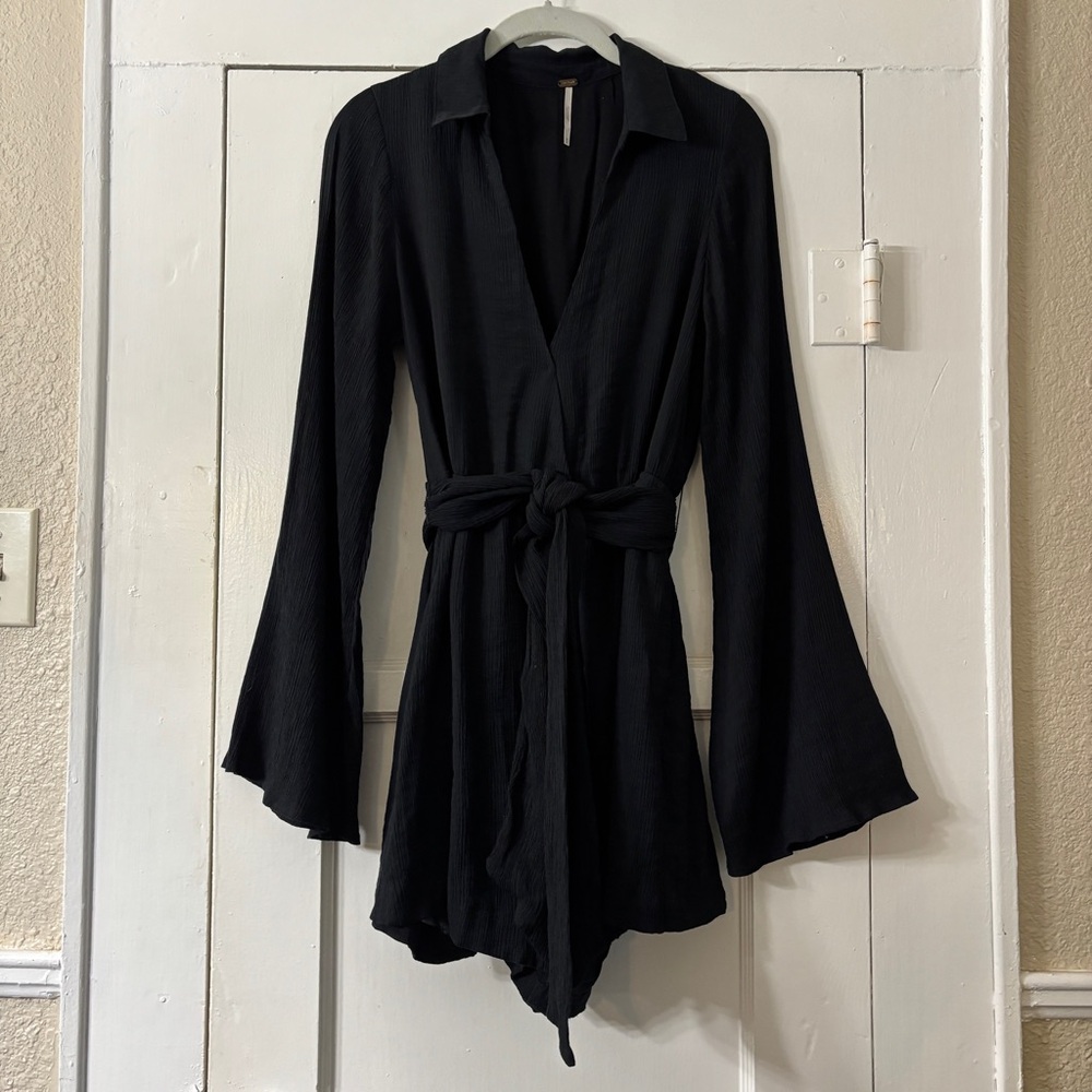Free People One Piece Faux Wrap Long Sleeve Romper - Picture 8 of 15